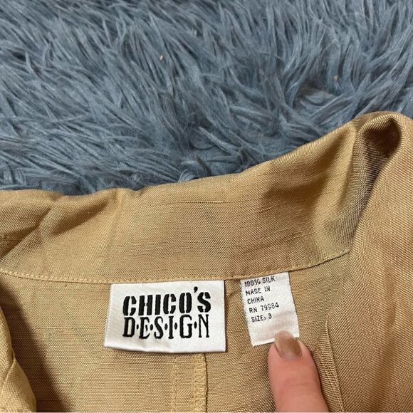 Chico’s Design Golden Silk Blazer Size XL - Picture 2 of 4